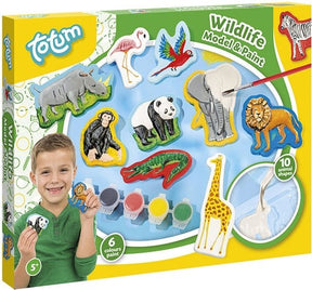 Totum Tiere Gipsabdruck und Bemalung Wildtiere 30x23cm
