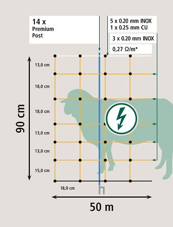 Ako producten ovinet premium 108cm x 50m oranje wit