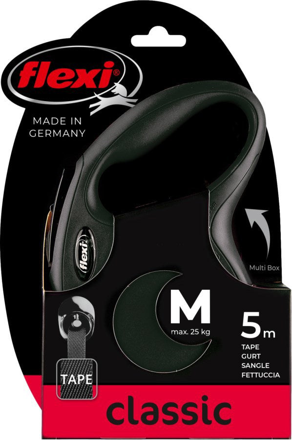 Flexi Retractable Line Classic Cord Schwarz