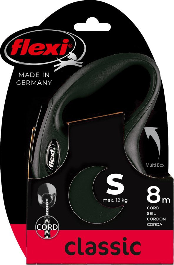 Flexi Retractable Line Classic Cord Schwarz