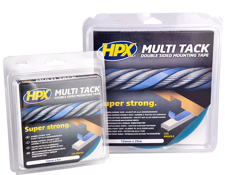 Doppelseitiges Multi-Tack-Klebeband von Hpx Products, halbtransparent, 12 mm x 5 m