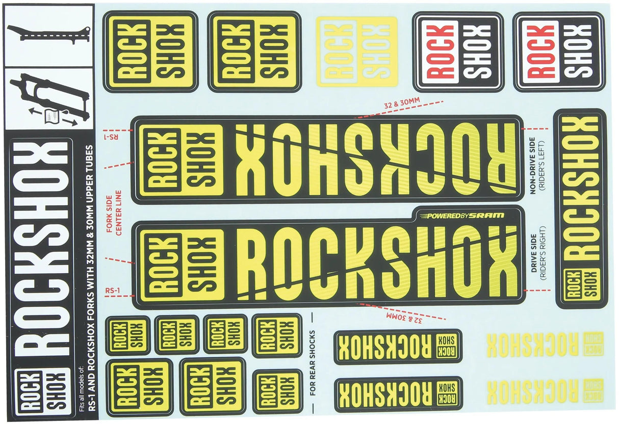 RockShox Dekorset Aufkleberset gelb