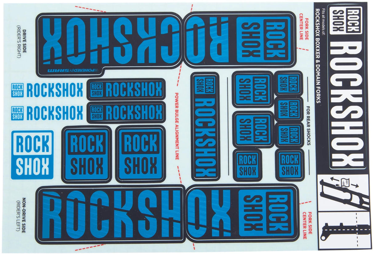 RockShox Dekorset Aufkleberset blau