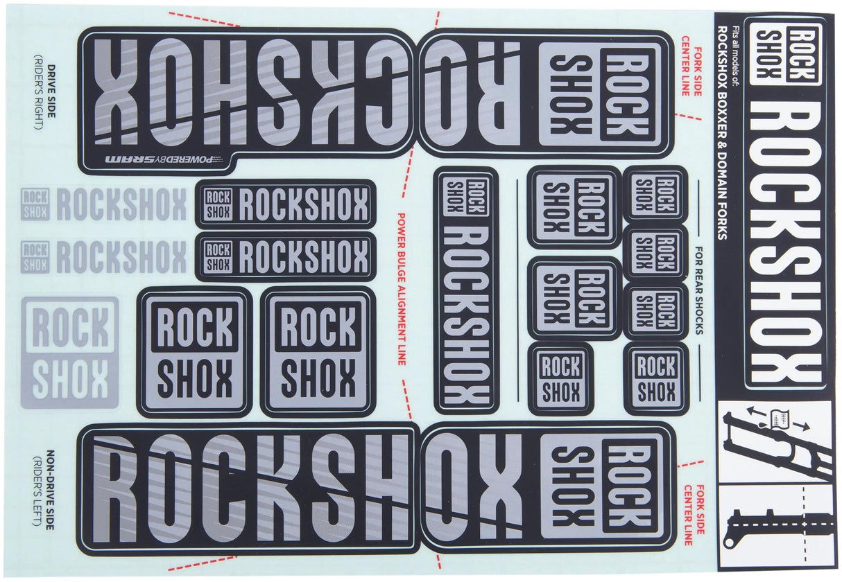 RockShox Dekorset Aufkleberset grau