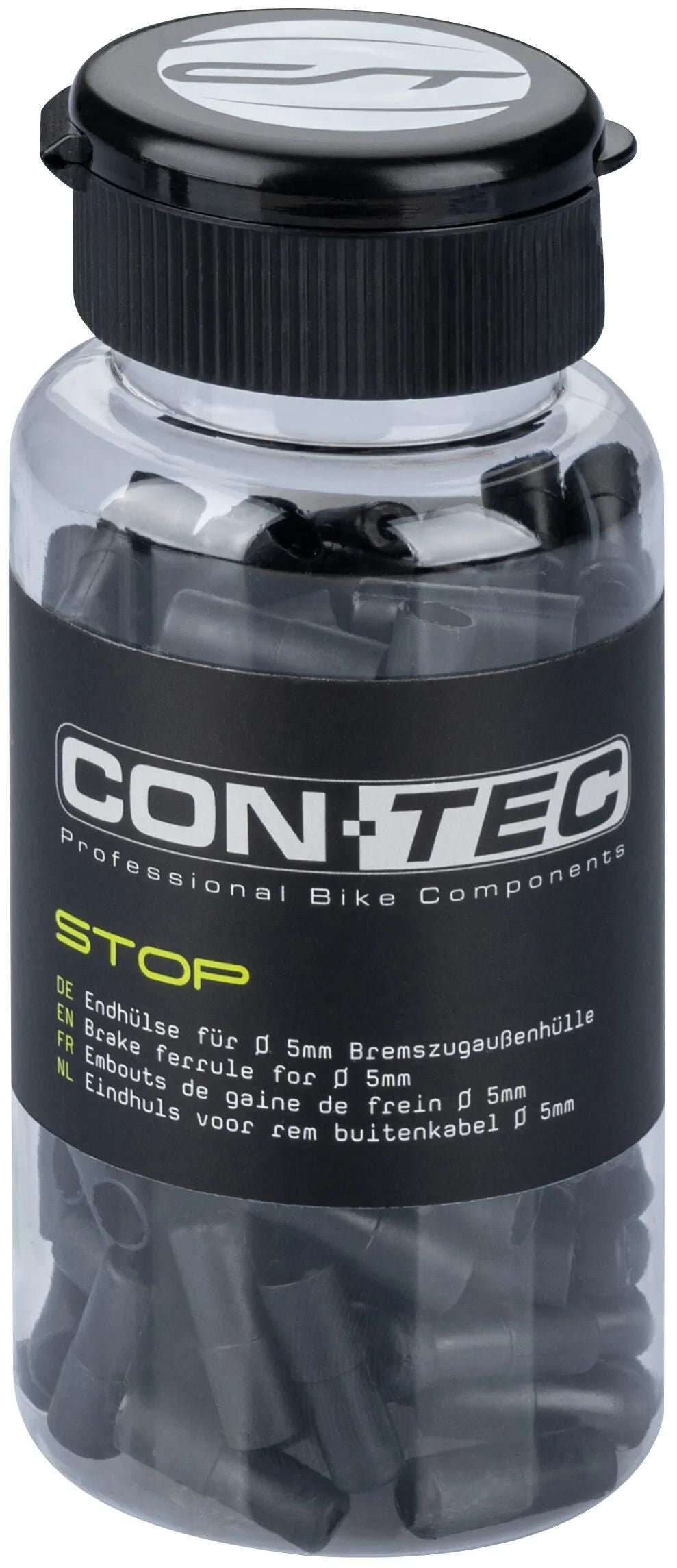 Contec Endhülse Stop CT Kabelabdeckung Stop Pushfit Box 150 Stück schwarz
