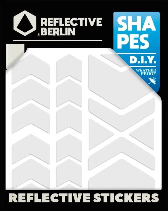 Reflektierende Berlin Reflexaufkleber Formen refl.sticker refl.berlin Chevrons weiß