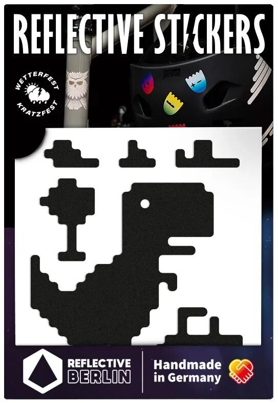 Reflektierende Berlin-Reflexaufkleber, Abziehbilder, ref.sticket, ref.berlin-Abziehbilder, T-Rex, schwarz