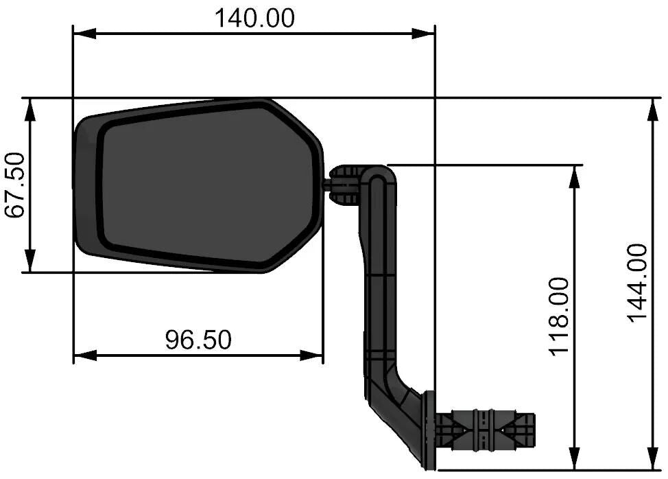 Contec Rückspiegel e-view evo ct Rückspiegel e-vie evo m mit Dazz-Linse