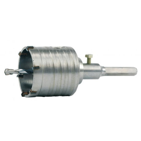 Vorel Profi-Lochsäge für Mauerwerk – ø 65 mm – Sechskant-Adapter – inklusive Zentrierbohrer – Kastenbohrer für Beton und Ziegel – 03240