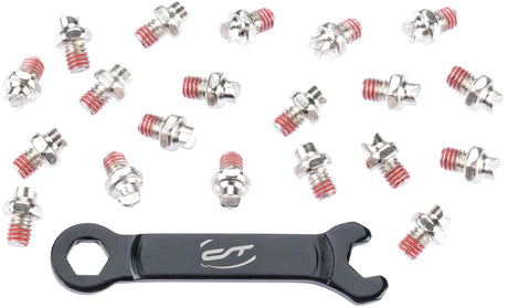 Contec MTB-Pedalstifte R-Pins+ CT-Pedalstifte R-Plus Stahl Silber 20 Stück Zollschlüssel