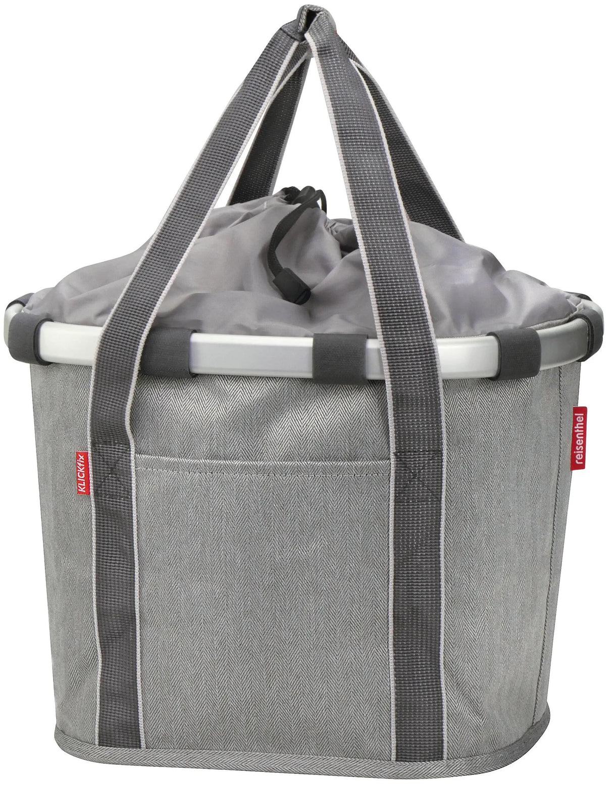 Rixen Kaul Shopper Bag Bikebasket Einkaufstasche Bikebasket Herringbone Grau