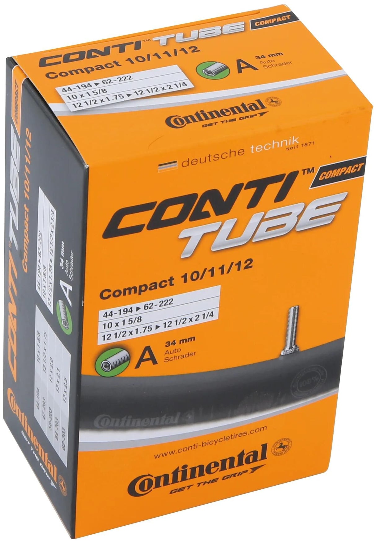 Continental Schlauch kompakt 10 11 12 Conti Schlauch kompakt 10-12 44 62-194 222 A34