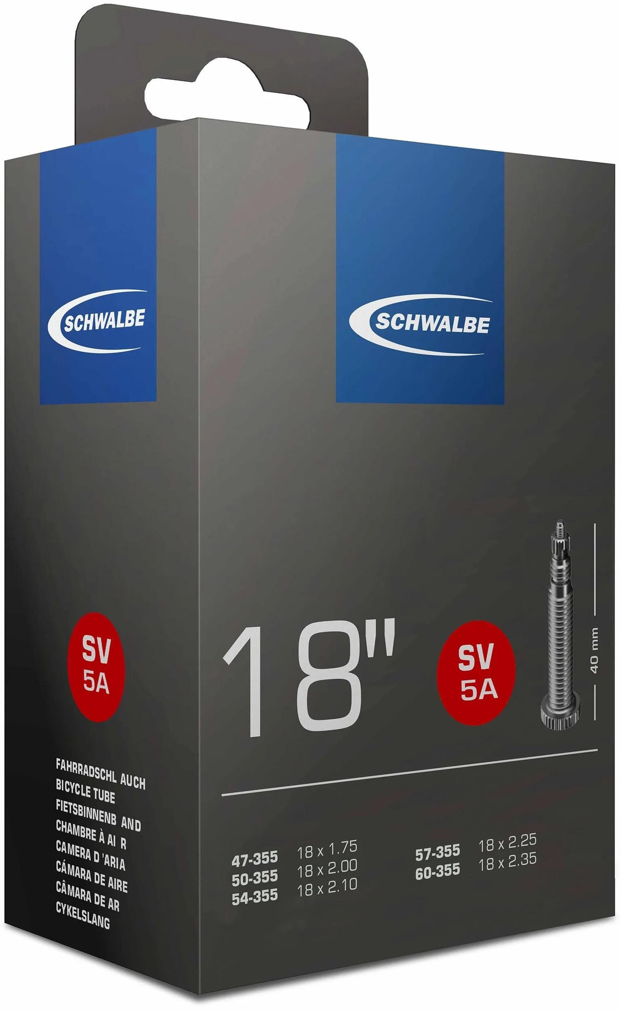 Schwalbe Innenrohr FV SV5A 18 Wide 47 50 54 57 60-355