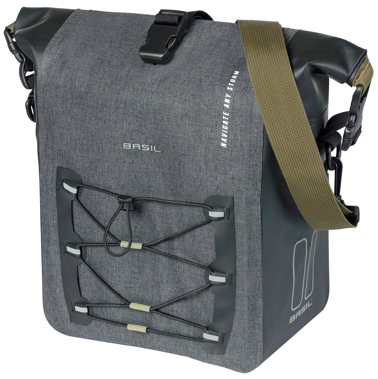 Basilikum Navigator Storm M - sportliche und funktionelle Single -Fahrrad -Tasche - Schwarz
