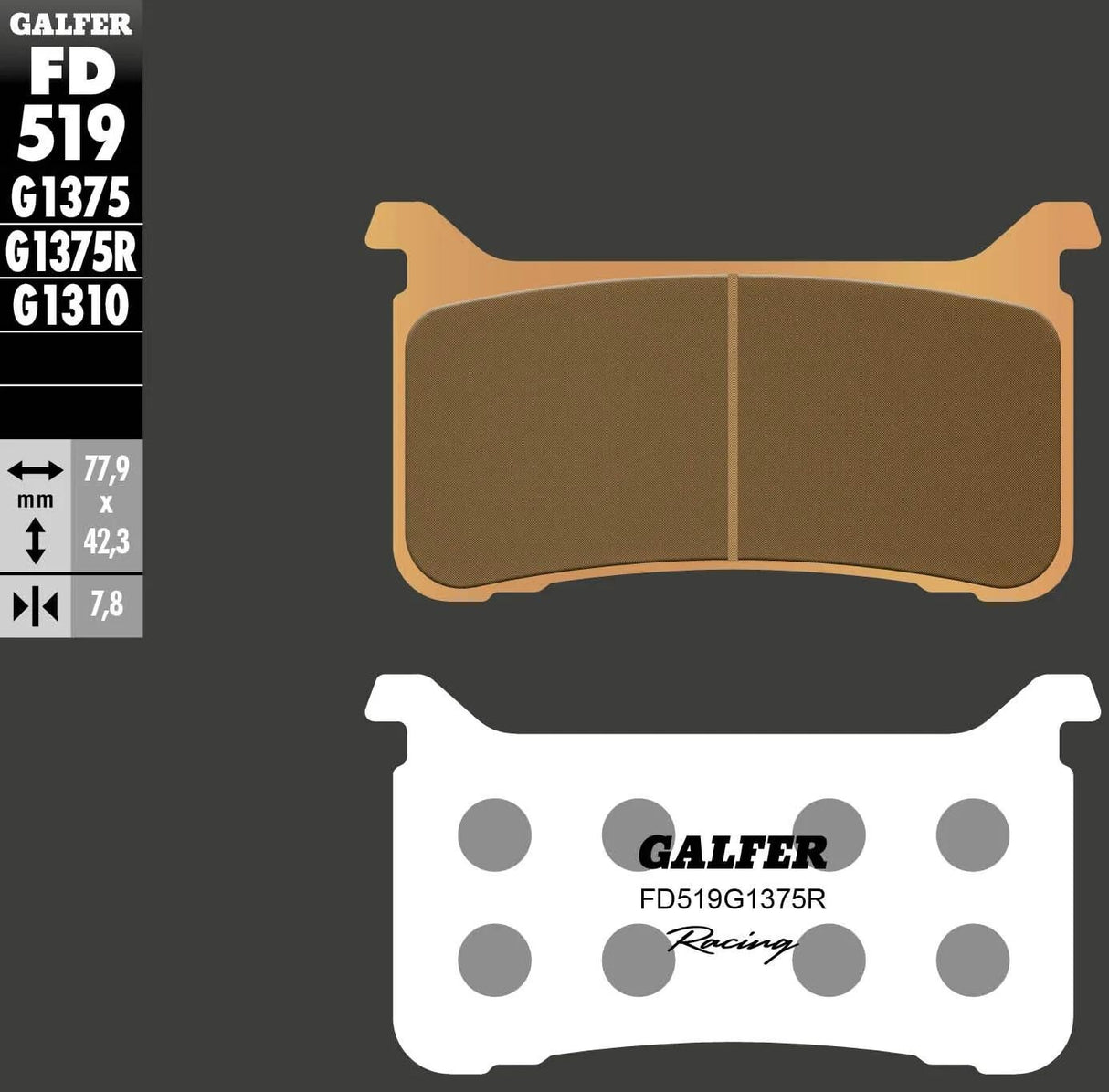 Galfer Bremsbeläge fd519 Bremsbelag fd519 g1375r Sint.Metal Racing