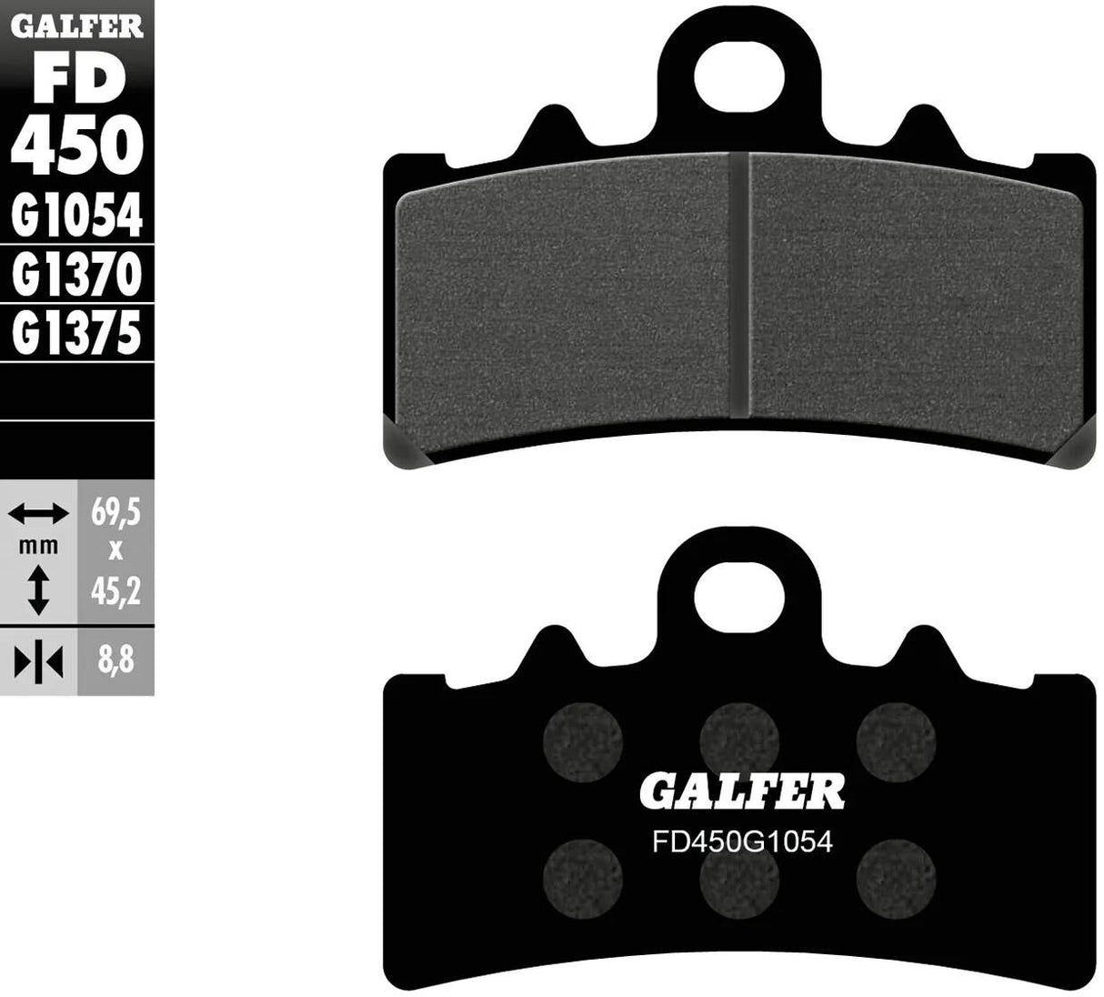Galfer Bremsbeläge FD450 Bremsbelag FD450 G1054 Bio-Standard