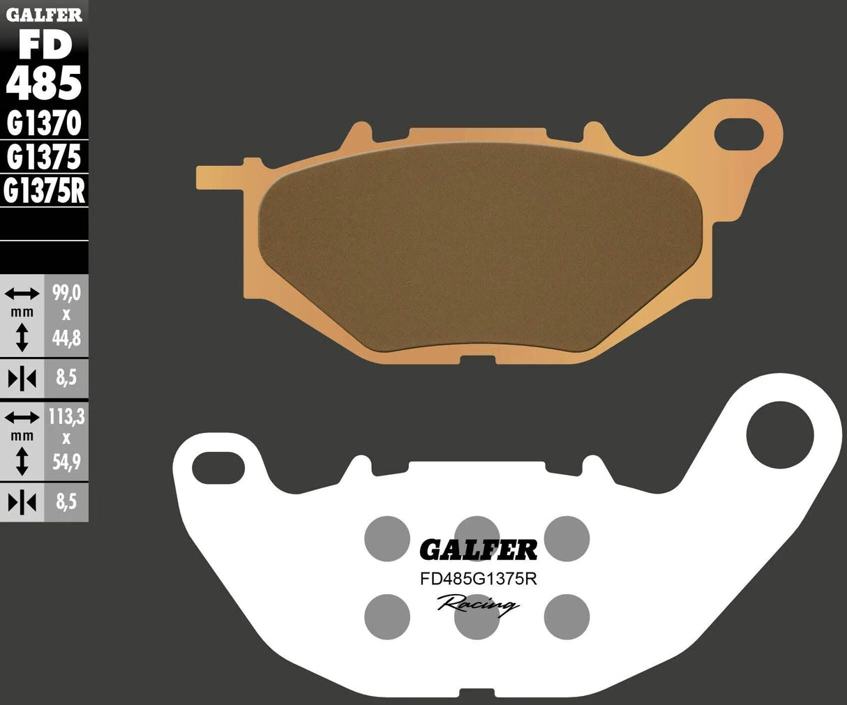 Galfer Bremsbeläge fd485 Bremsbelag fd485 g1375r Sint.Metal Racing