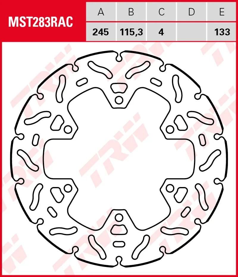TRW Bremsscheibe mst283rac Rotor mst283rac starr