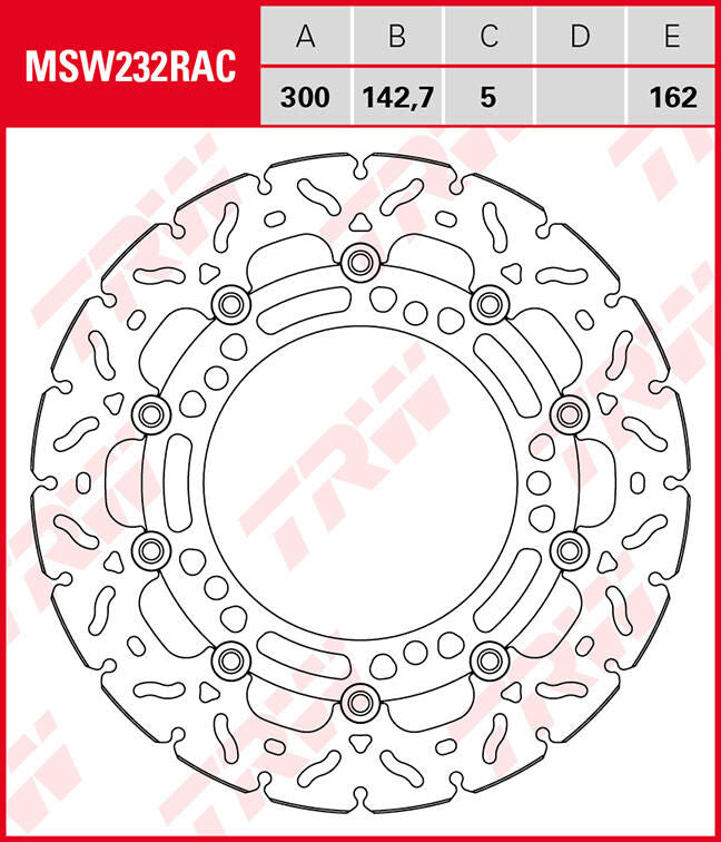 TRW Bremsscheibe MSW232rac vom Rotor MSW232rac schwimmend
