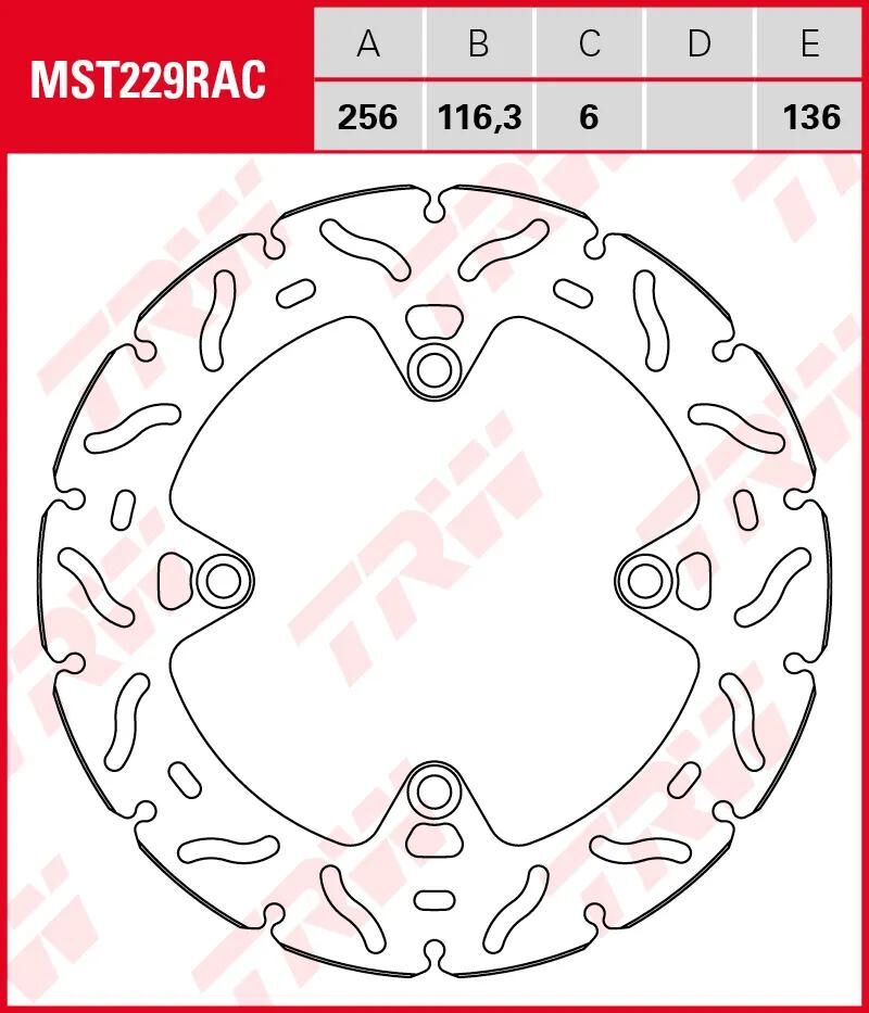 TRW-Bremsscheibe mst229rac. Rotor mst229rac starr