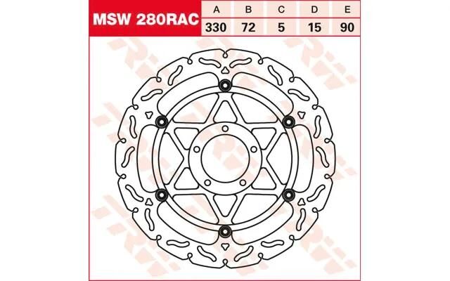 TRW-Lucas Bremsscheibe MSW280rac Rotor MSW280rac schwimmend