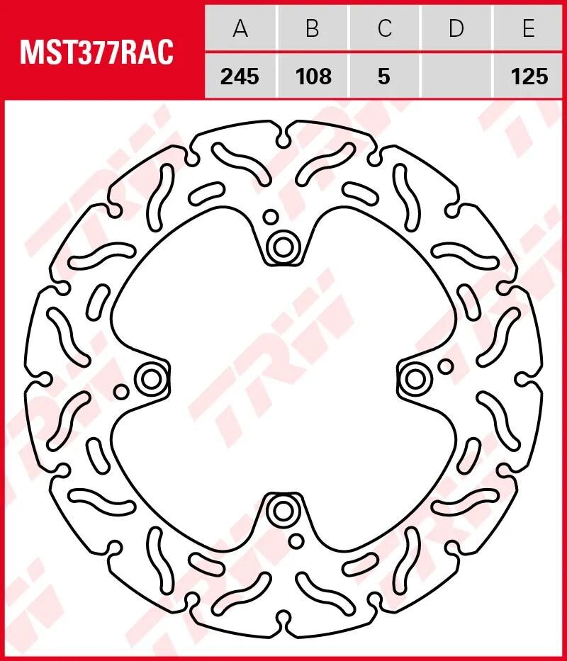 TRW-Bremsscheibe mst377rac. Rotor mst377rac starr