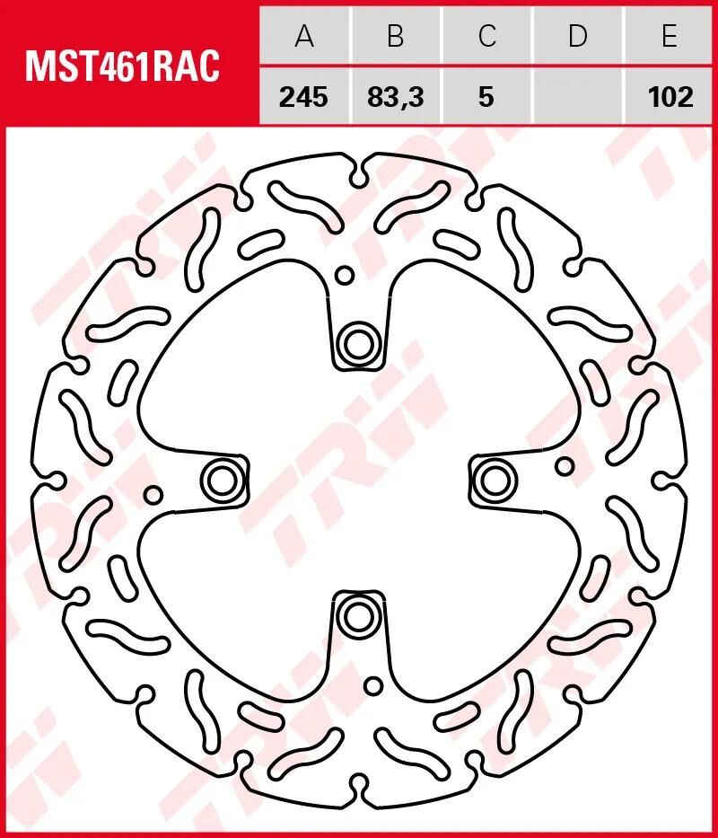 TRW-Bremsscheibe mst461rac. Rotor mst461rac starr