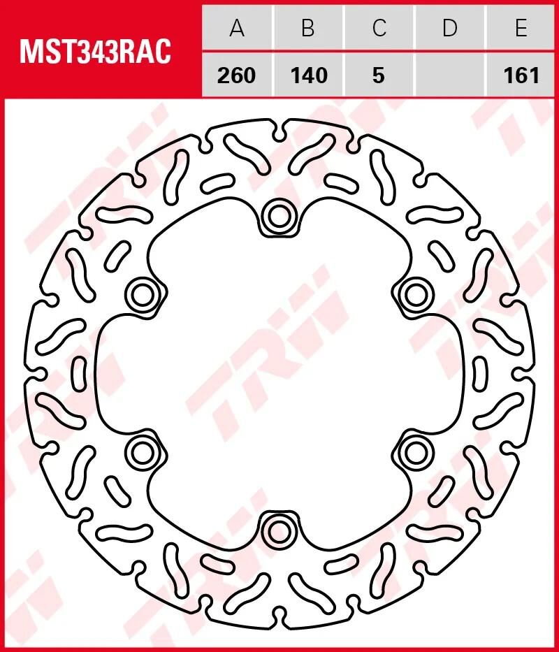 TRW-Bremsscheibe mst343rac. Rotor mst343rac starr