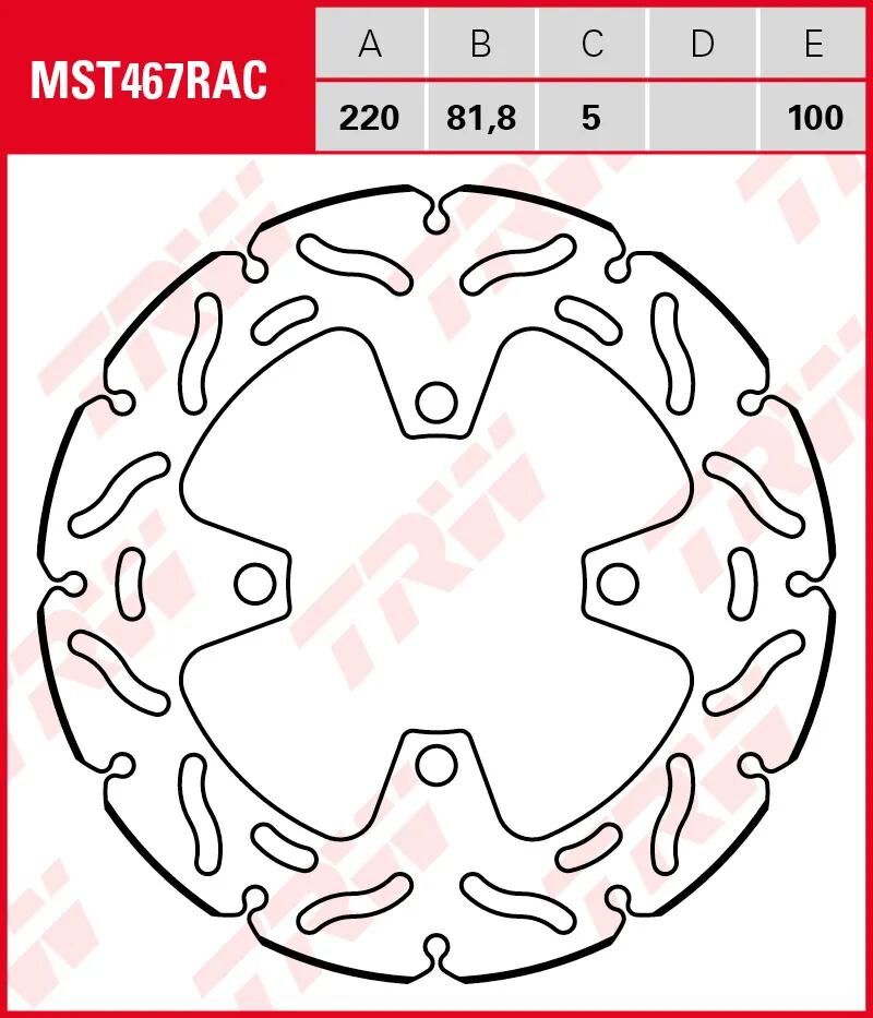 TRW-Bremsscheibe mst467rac. Rotor mst467rac starr