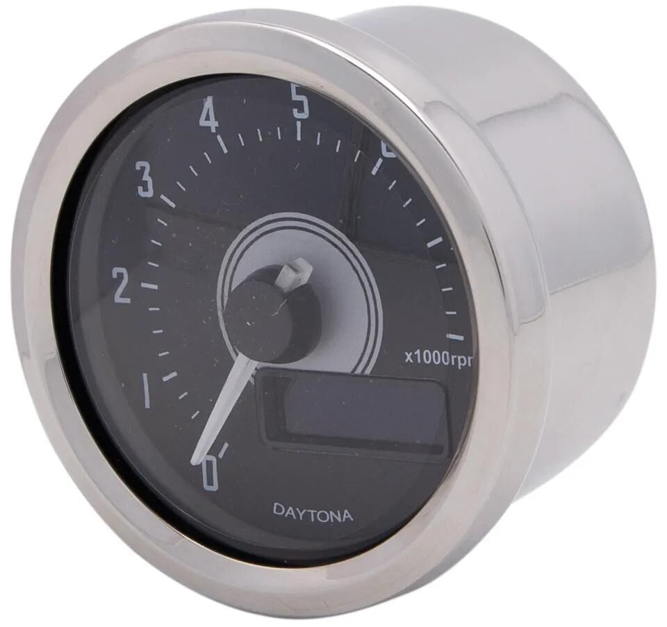 Daytona Velona Drehzahlmesser Geschwindigkeit m.velona, SW LED-weiß 8000h min