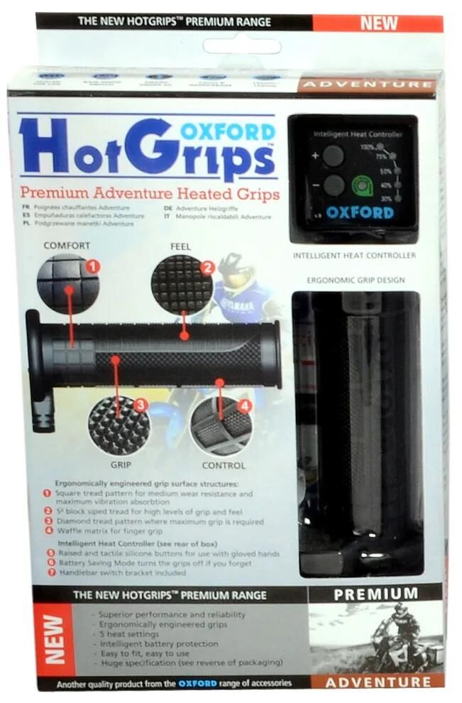 Oxford hotgrips®premium Heizgriffe Heizgriffe vor einem 22+25mm offenen 5-Stufen