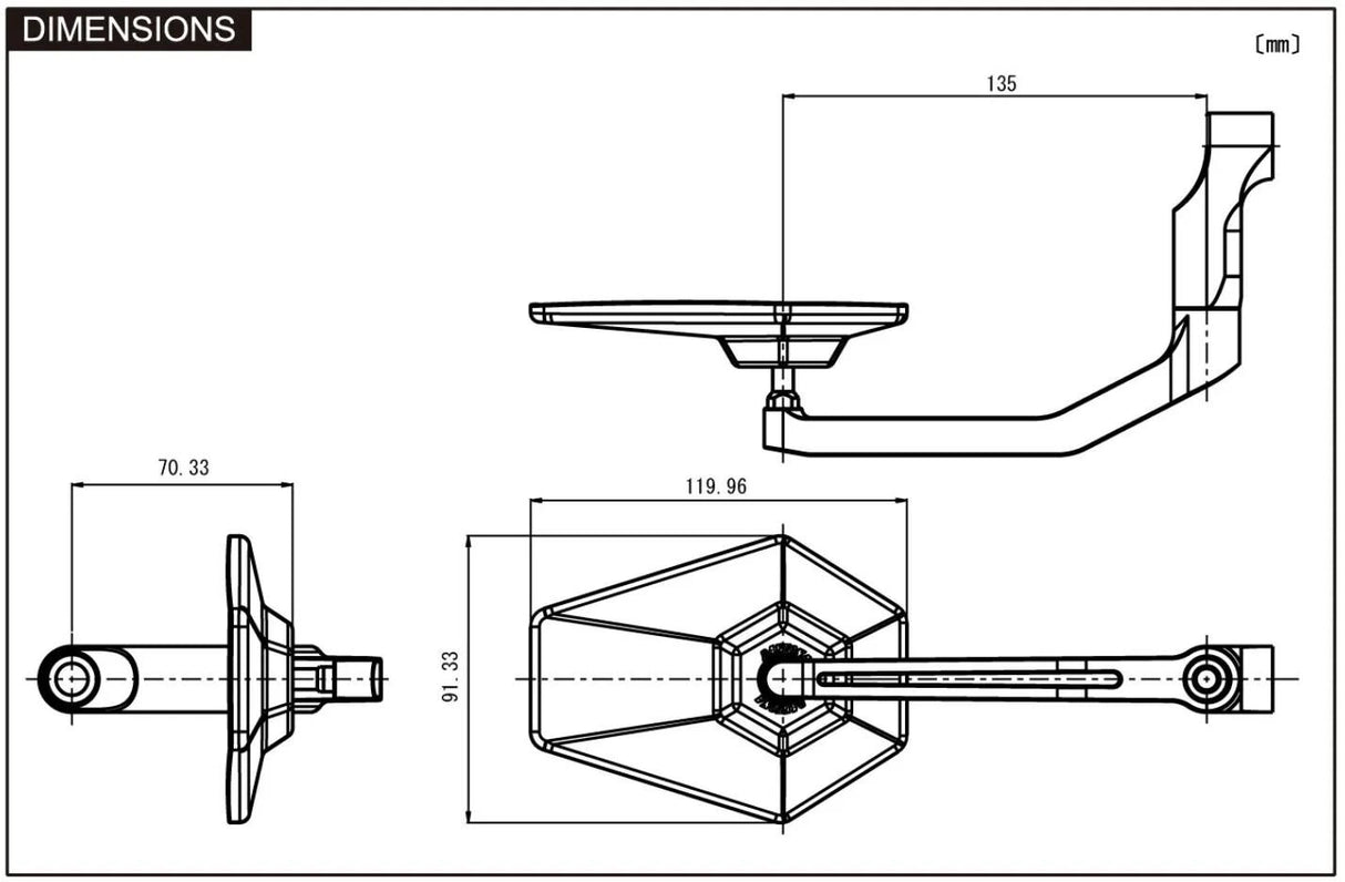 Daytona-Spiegel, D-Spiegel, 4 Spiegel, sechseckig, Aluminium, Std. SW, E-Prüfzeichen