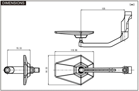 Daytona-Spiegel, D-Spiegel, 4 Spiegel, sechseckig, Aluminium, Std. SW, E-Prüfzeichen
