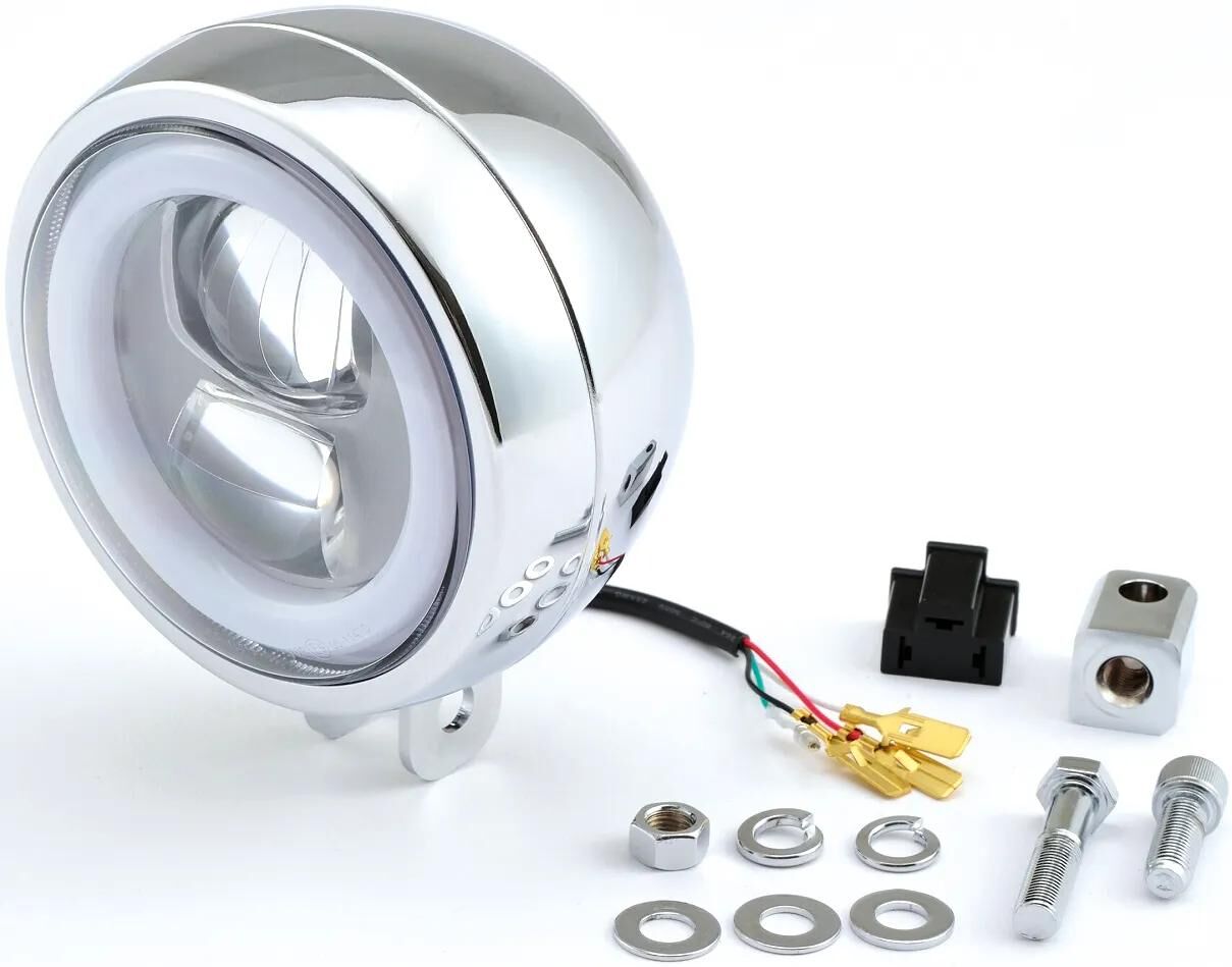 Daytona-Hauptscheinwerfer, LED-Scheinwerfer, LED, 12 mm, Chrom, unten