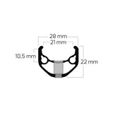 Ryde Velg Zac 421 28 29 622*21C Aluminium 36 Löcher 14 g Schwarz geschärft
