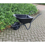 Mm producten kruiwagen 85l kunststof bak zwart gel onderstel ged