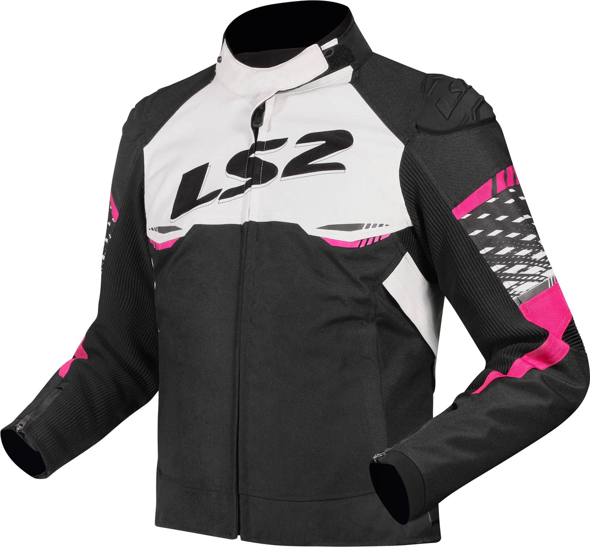 Ls2 Apex Jacke Jacke Apex Damen Schwarz Weiß Rosa Gr. m