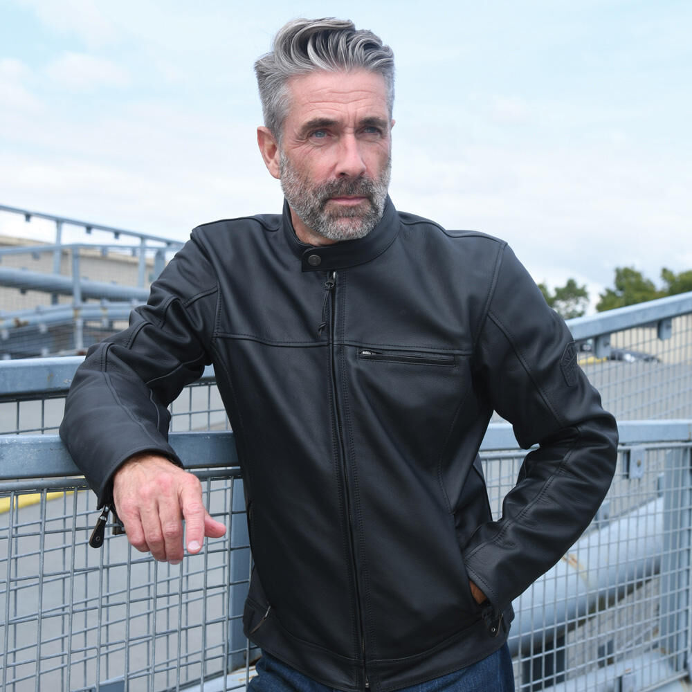 Oxford-Lederjacke Walton-Jacke Walton-Leder schwarz s
