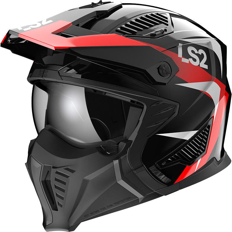 Ls2 modularer Helm of606 Drifter Triality Helm of606 Drifter Triality xxl schwarz rot
