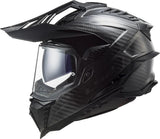 Ls2 Enduro-Helm MX701 Explorer Carbon Solid, Material: lackiertes Carbon, Doppel-D-Verschluss Helm MX701 Exp.Car. einfarbig XL schwarz