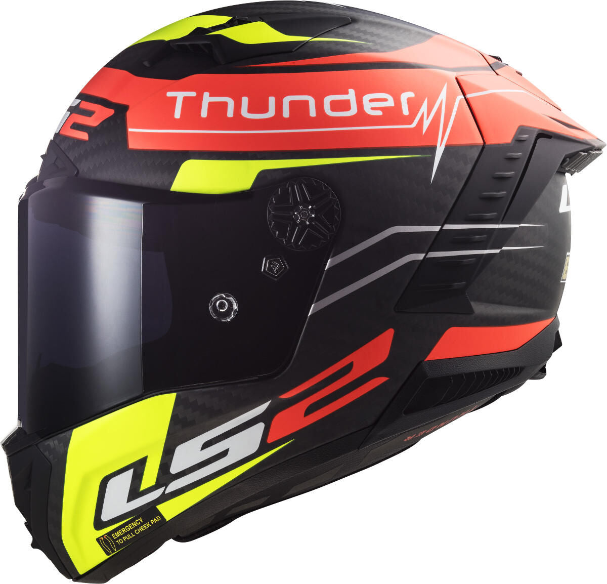 Ls2 Integralhelm „FF805 Thunder Carbon Black Attack“ Helm FF805 th.ca.bl att. xxl Seite speichern gelb.