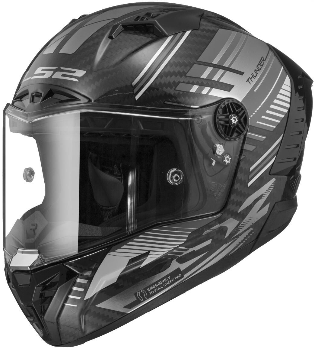 Ls2 Integralhelm „FF805 Thunder Carbon Volt“ Helm FF805 Thun.ca. Volt XS Schwarz Silber