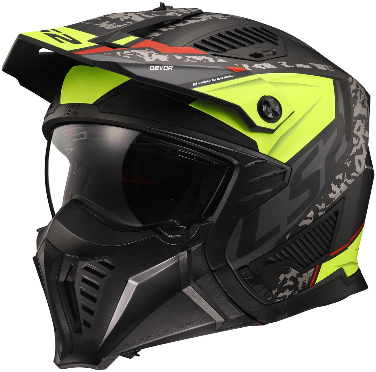 Ls2 modularer Helm of606 Drifter Devor Helm of606 Drtifer Devor L schwarz neongelb.
