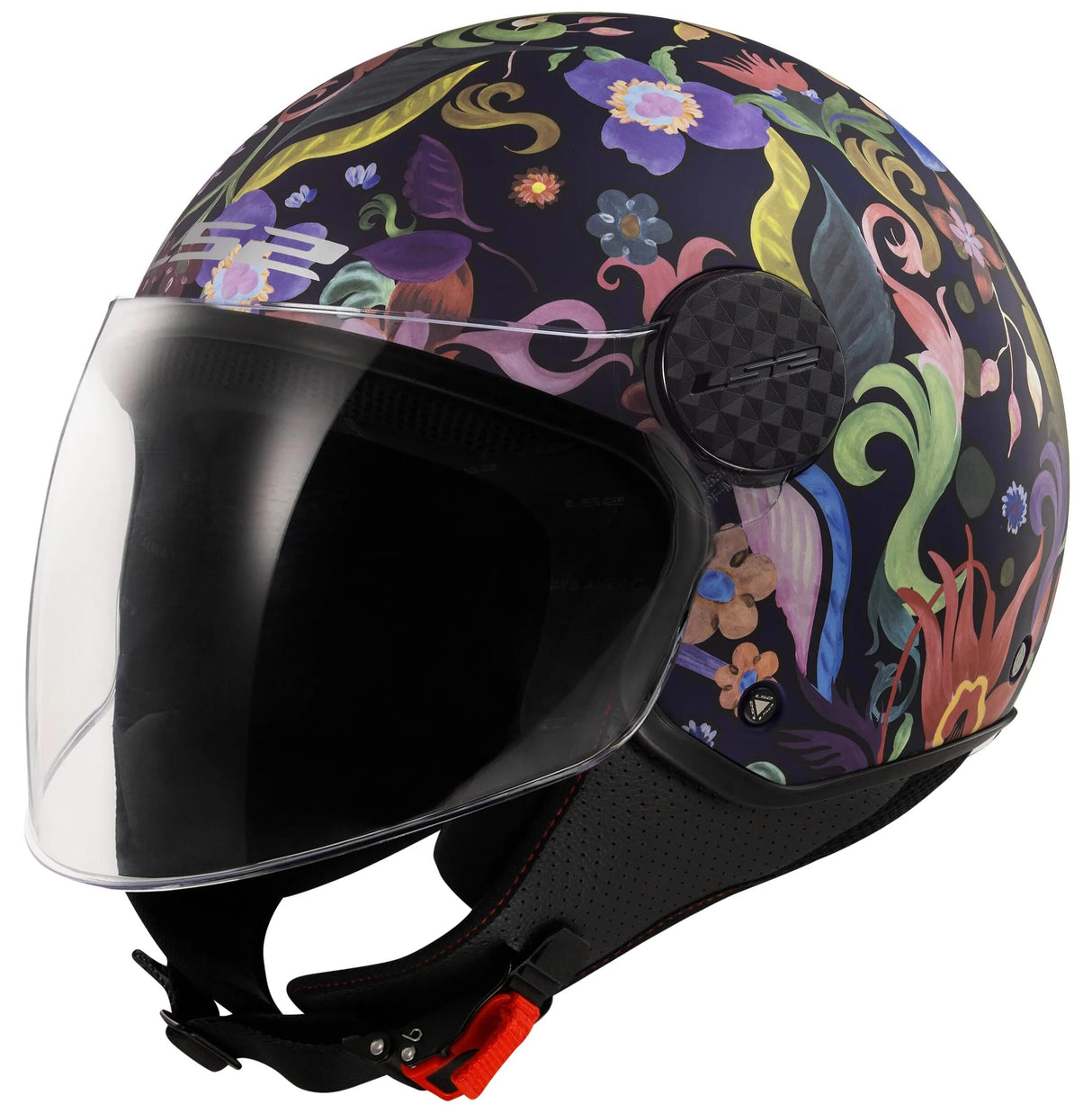 Ls2 Jethelm von 558 Sphere Lux II Bloom Helm von 558 Sph. ii Blüte ist blau bunt