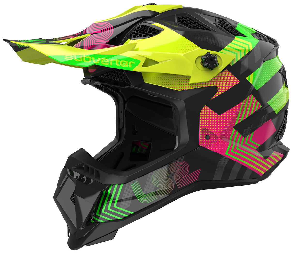 Ls2 Motocross-Helm MX700 Subverter Evo Chromatischer Helm MX700 Subv.Evo Chrom. s bl. yel. grün