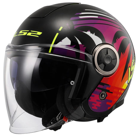 Ls2 Jethelm of620 Classy Palm Helm of620 Classy Palm Schwarz Gr. s