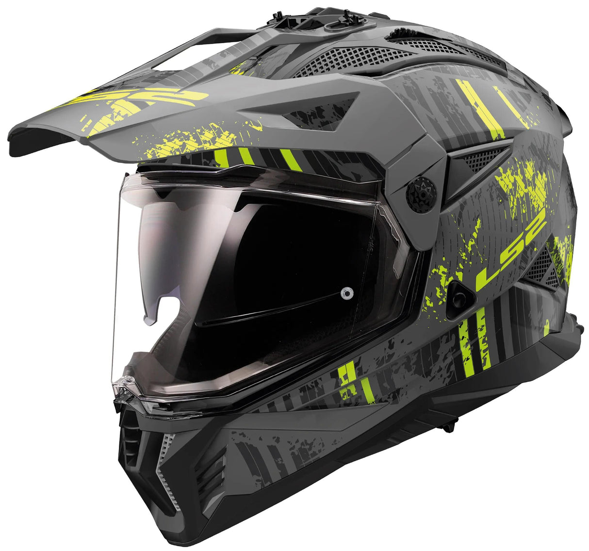 Ls2 Enduro-Helm MX702 Pioneer II Crazy. Helm mx702 Pawn.ii verrückt xs bl. yel. Matt