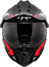 Ls2 Enduro-Helm MX701 Explorer Carbon Frontier II, interne Sonnenblende, abnehmbar, waschbar, hypoallergen und atmungsaktiv, verstärkter Kinnriemen, Rettungswangenpolster, Doppel-D-Futter Helm MX701 Expl. car.fr.ii xl rot schwarz