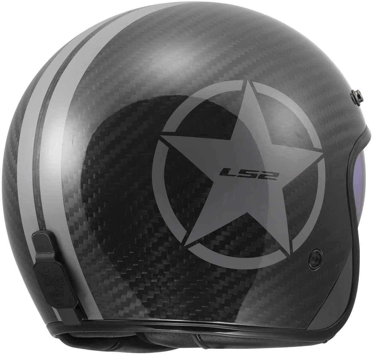 Ls2 jethelm of601 bob ii carbon star helmet of601 bob ii carbon star gray gr. m