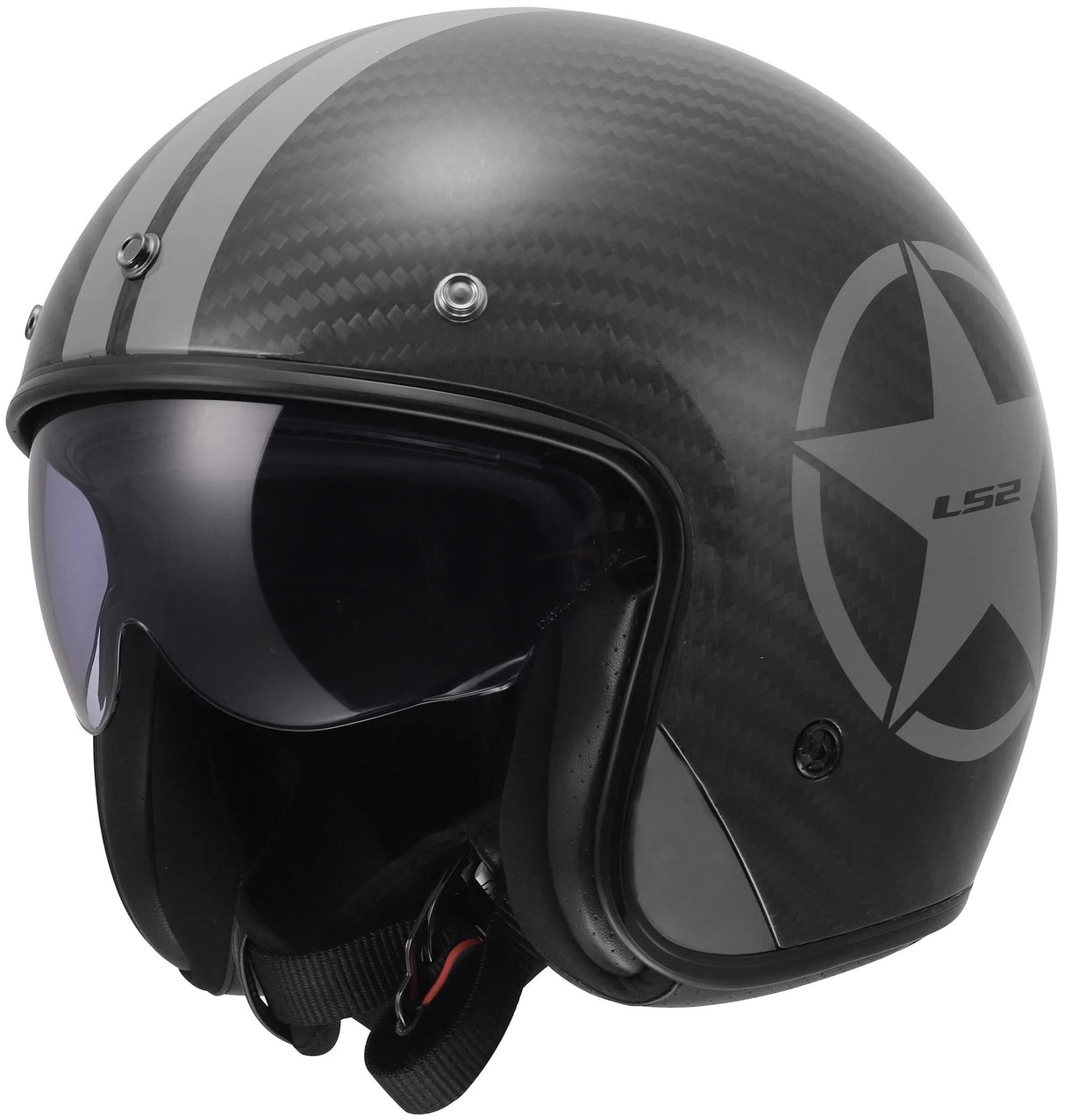 Ls2 jethelm of601 bob ii carbon star helmet of601 bob ii carbon star gray gr. xl